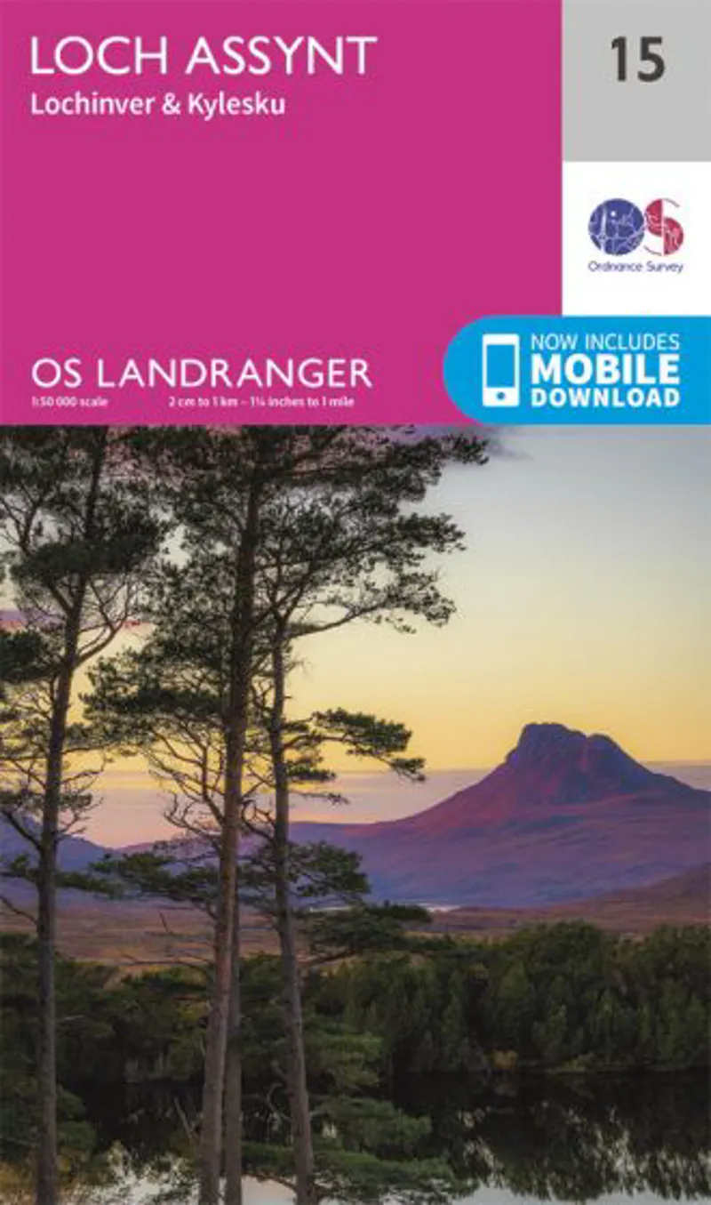 OS Landranger Map 15 - Loch Assynt Lochinver and Kylesku